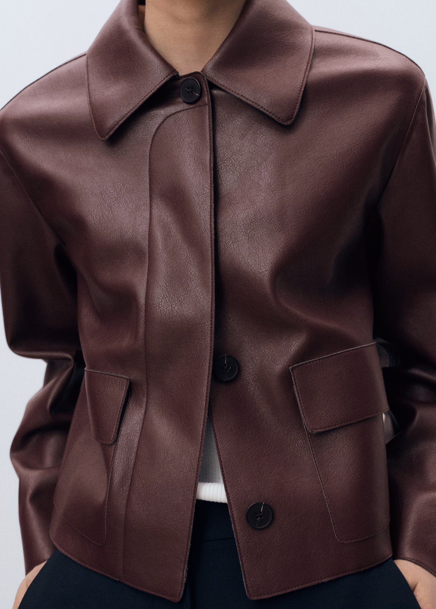 Lederjacke Rotbraun